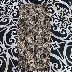 SNAKE PRINT FITTED HIGH WAISTED SKIRT